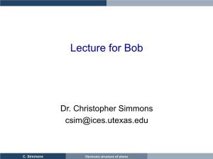 Lecture for Bob
