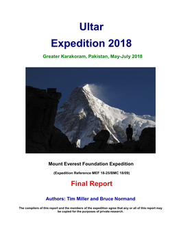 Ultar Expedition 2018