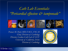 Cath Lab Essentials: “Pericardial Effusion & Tamponade”