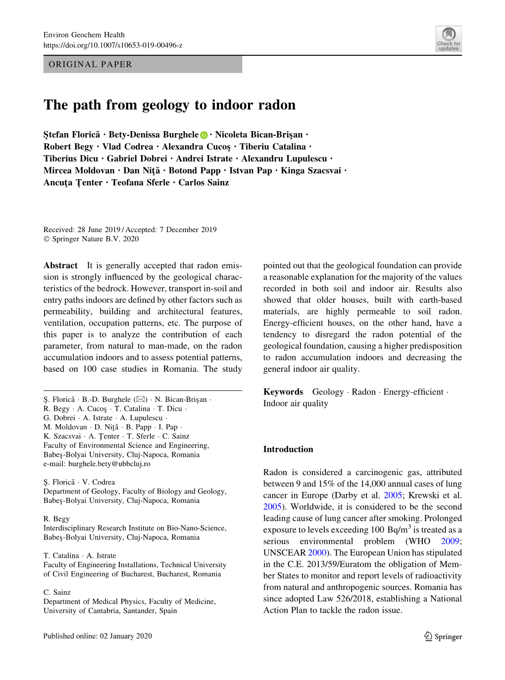 The Path from Geology to Indoor Radon