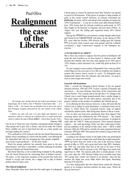 Realignment the Case of the Liberals