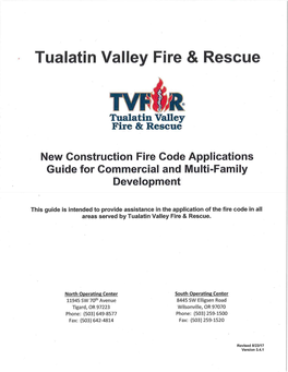 Tualatin Valley Fire and Rescue New Construction Fire Code Application