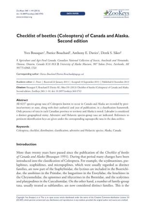 Checklist of Beetles (Coleoptera) of Canada and Alaska. Second Edition