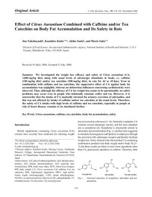 Effect of Citrus Aurantium Combined with Caffeine And/Or Tea Catechins on Body Fat Accumulation and Its Safety in Rats