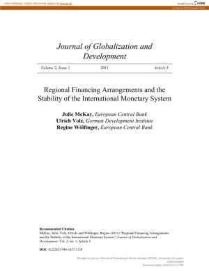 Regional Financing Arrangements and the Stability of the International Monetary System