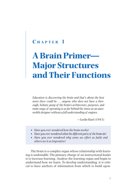 A Brain Primer— Major Structures and Their Functions