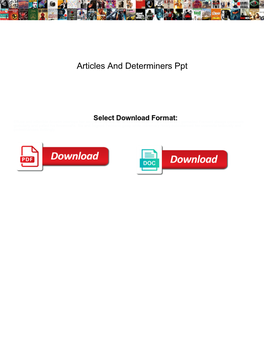 Articles and Determiners Ppt