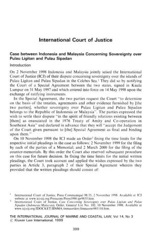399 International Court of Justice Case Between Indonesia And