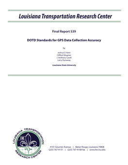 DOTD Standards for GPS Data Collection Accuracy