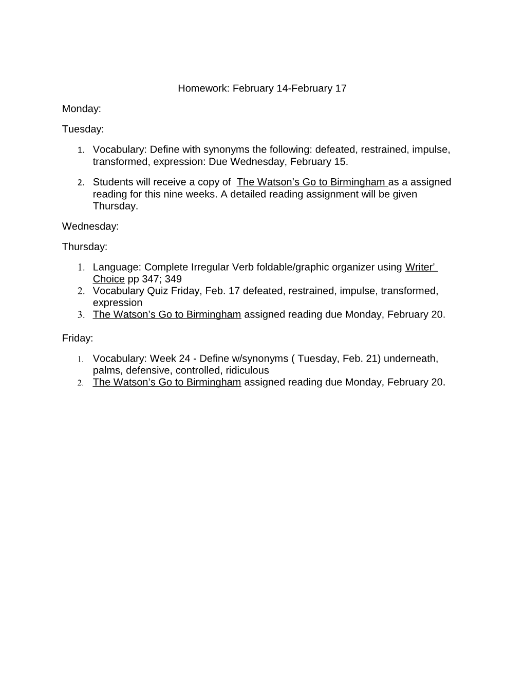 1. Language: Complete Irregular Verb Foldable/Graphic Organizer Using Writer Choice Pp 347; 349