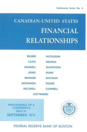 Canadian-United States Financial Relationships