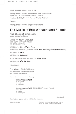 The Music of Eric Whitacre and Friends