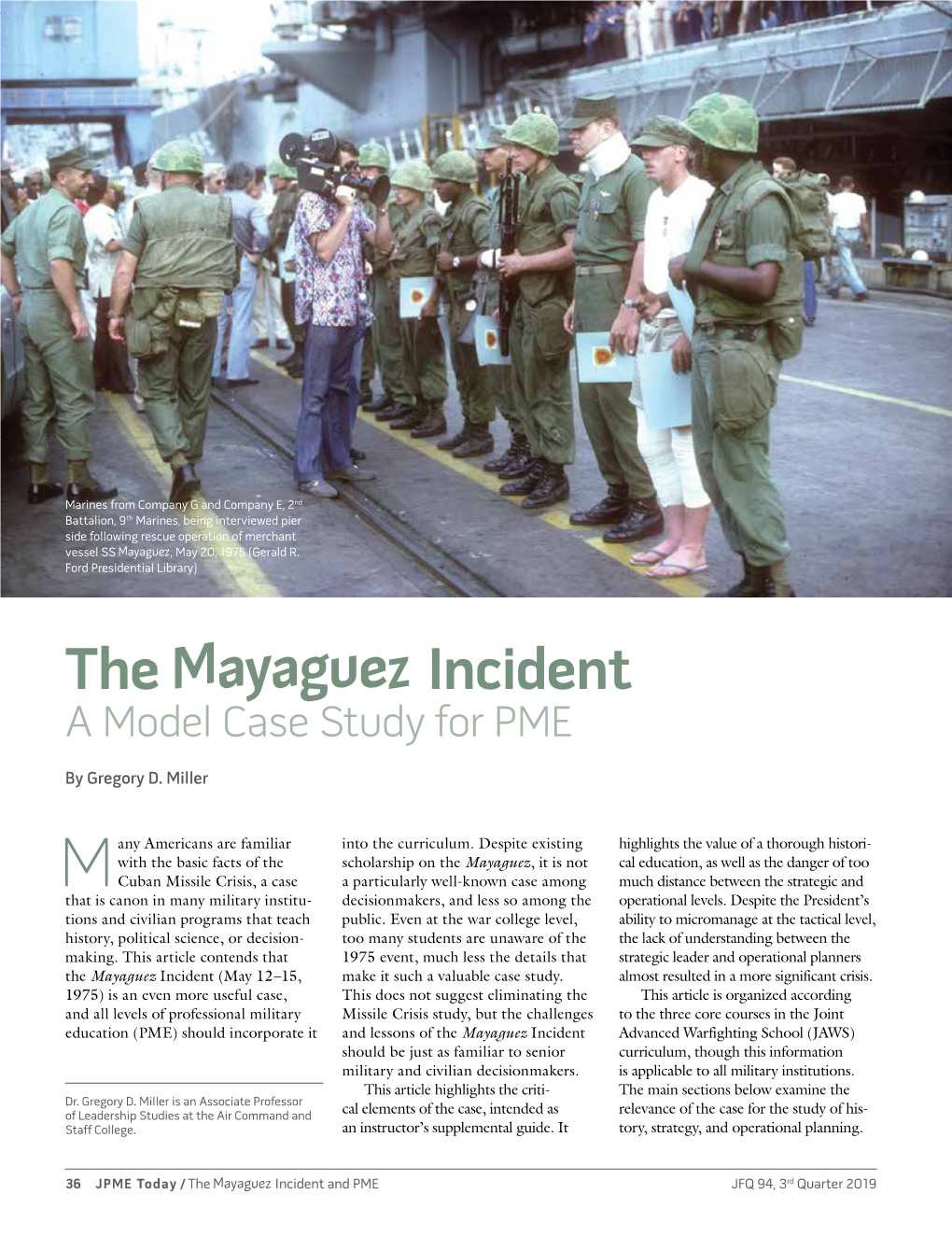 The Mayaguez Incident: a Model Case Study For