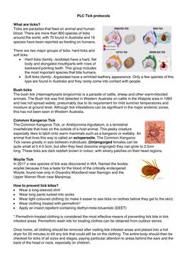PLC Tick Protocols What Are Ticks? Ticks Are Parasites That Feed On