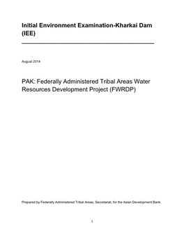 Federally Administered Tribal Areas Water Resources Development Project (FWRDP)