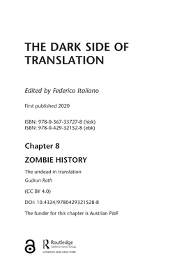 The Dark Side of Translation Thethe Dark Dark Side Side of of Translationtranslation