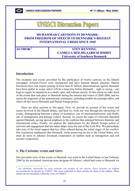 Muhammad Cartoons in Denmark: from Freedom of Speech to Denmark's Biggest International Crisis Since 1945 Author: Sten Rynning