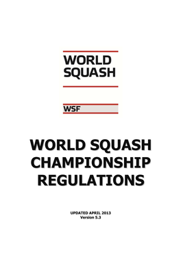 World Squash Championship Regulations