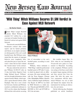 Mitch Williams Secures $1.5M Verdict in Case Against MLB Network