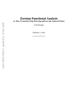 Zornian Functional Analysis