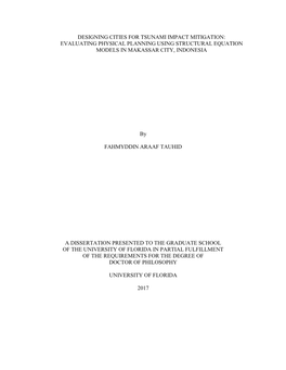 Designing Cities for Tsunami Impact Mitigation: Evaluating Physical Planning Using Structural Equation Models in Makassar City, Indonesia