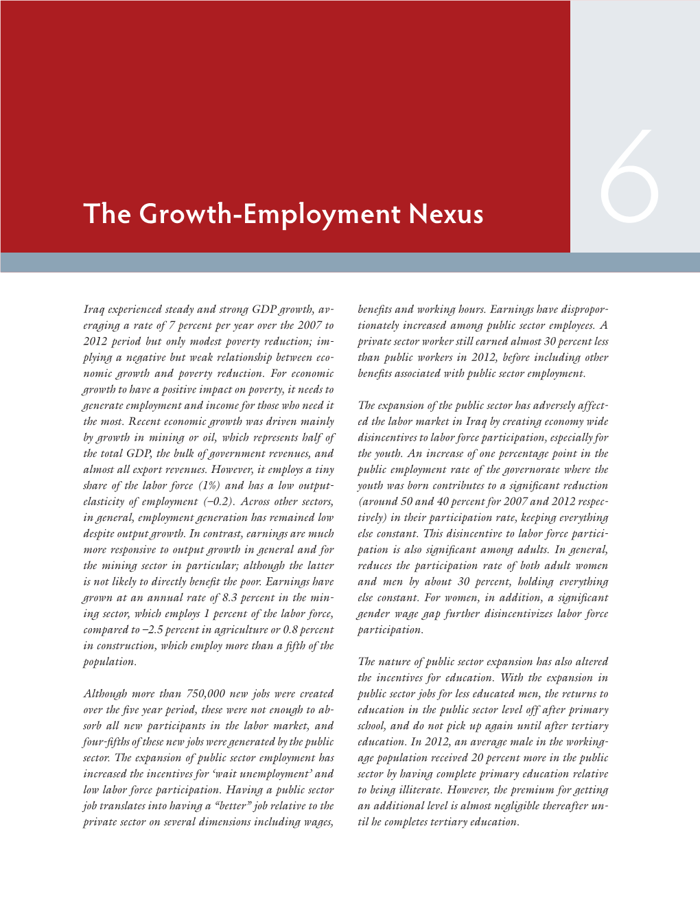 The Growth-Employment Nexus 6