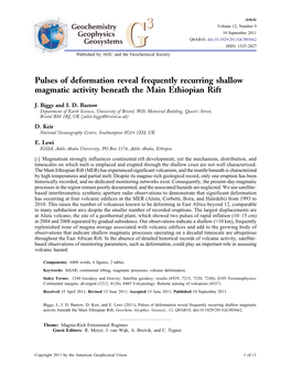 Pulses of Deformation Reveal Frequently Recurring Shallow Magmatic Activity Beneath the Main Ethiopian Rift