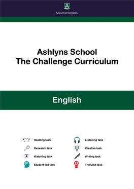 Ashlyns School the Challenge Curriculum English