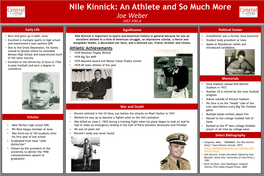 Nile Kinnick: an Athlete and So Much More Joe Weber HIST 330-A