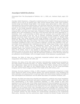 Anandpur Sahib Resolution