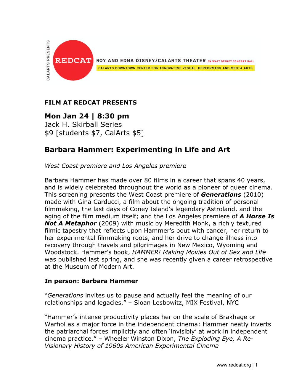 Barbara Hammer: Experimenting in Life and Art