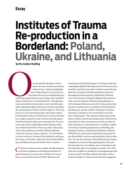 Institutes of Trauma Re-Production in a Borderland: Poland, Ukraine, and Lithuania by Per Anders Rudling