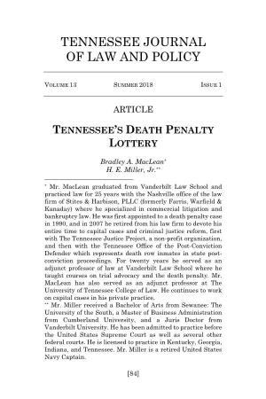 Tennessee's Death Penalty Lottery