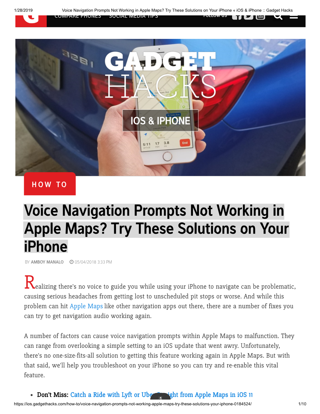 Voice Navigation Prompts Not Working in Apple Maps? Try These