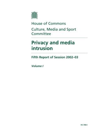 Privacy and Media Intrusion