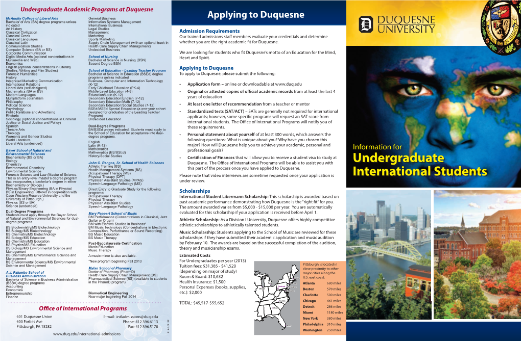 Undergraduate International Students