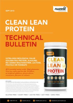 Clean Lean Protein Technical Bulletin