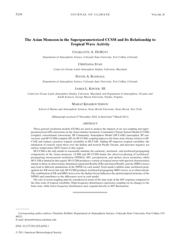 The Asian Monsoon in the Superparameterized CCSM and Its Relationship to Tropical Wave Activity