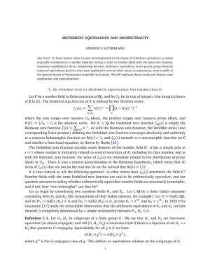 Arithmetic Equivalence and Isospectrality