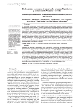 Biodiversidad Y Endemismo De Los Caracoles Terrestres Megalobulimus Y Systrophia En La Amazonia Occidental