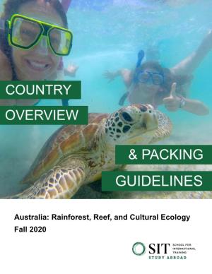 Australia: Rainforest, Reef, and Cultural Ecology Fall 2020