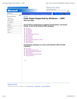 Code Pages Supported by Windows -- OEM