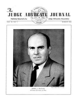 The Judge Advocate Journal, Vol. II, No. 1, March 1945