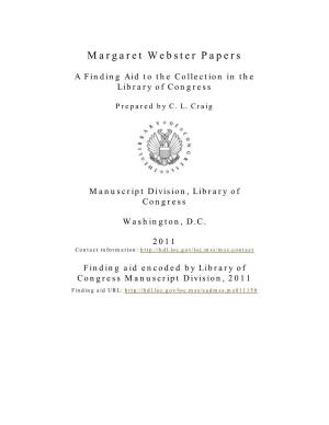Margaret Webster Papers