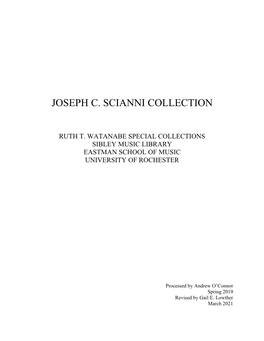 Joseph C Scianni Collection