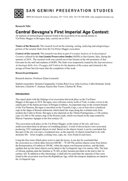 Central Bevagna's First Imperial Age Context