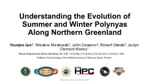 Understanding the Evolution of Summer and Winter Polynyas Along Northern Greenland