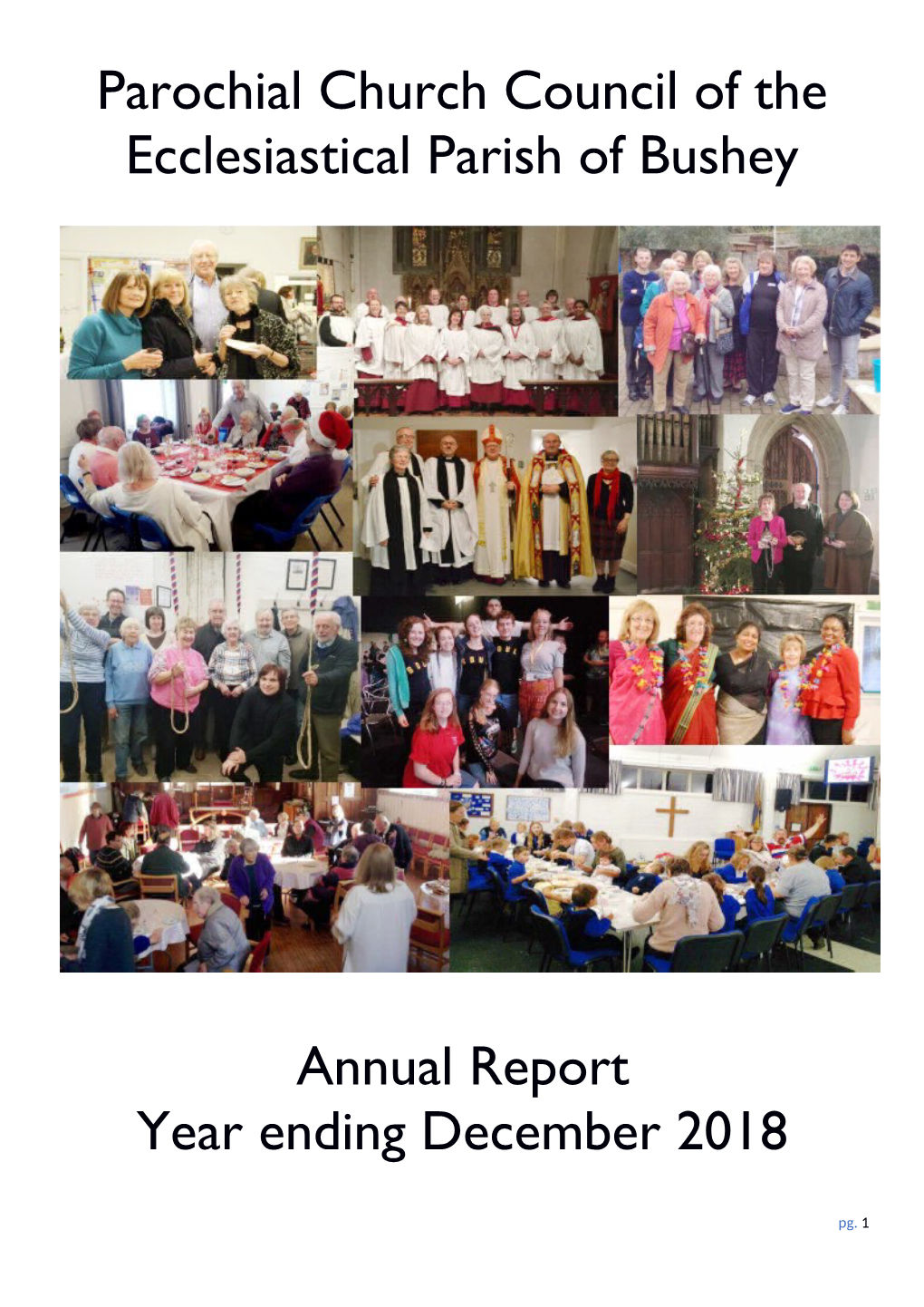 Parochial Church Council of the Ecclesiastical Parish of Bushey Annual Report Year Ending December 2018