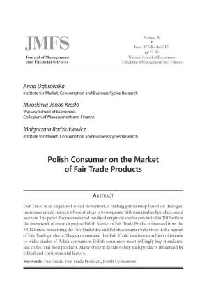 Polish Consumer on the Market of Fair Trade Products