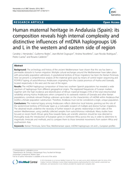 Human Maternal Heritage in Andalusia (Spain): Its Composition